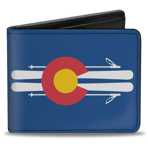 Bi-Fold Wallet - Colorado Logo Skis Blue White Red Yellow Bi-Fold Wallets Buckle-Down   