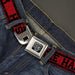 BD Wings Logo CLOSE-UP Full Color Black Silver Seatbelt Belt - HUSTLE HARDER/Stripes Weathered Red/Black Webbing Seatbelt Belts Buckle-Down   