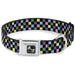 Dog Bone Seatbelt Buckle Collar - Checker Black/Multi Pastel Seatbelt Buckle Collars Buckle-Down   