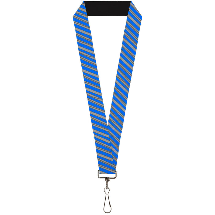 Lanyard - 1.0" - Diagonal Stripes Scribble Gray Blue Lanyards Buckle-Down   