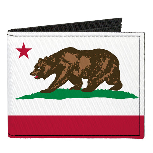 Canvas Bi-Fold Wallet - California Flag Bear White Canvas Bi-Fold Wallets Buckle-Down   