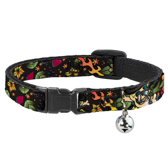 Cat Collar Breakaway - Death or Glory CLOSE-UP Black Breakaway Cat Collars Buckle-Down   