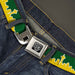 BD Wings Logo CLOSE-UP Full Color Black Silver Seatbelt Belt - Seattle Skyline Green/Yellow Webbing Seatbelt Belts Buckle-Down   