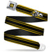 SUPER BEE Logo Full Color Black Yellow White Seatbelt Belt - SUPER BEE Logo/Stripes Black/Yellow/White Webbing Seatbelt Belts Dodge   