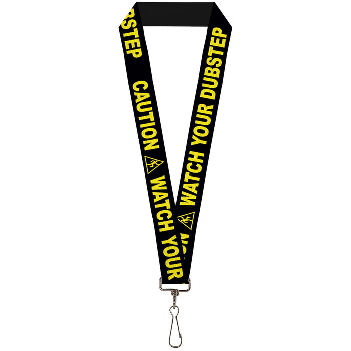 Lanyard - 1.0" - CAUTION WATCH YOUR DUBSTEP Black Yellow Lanyards Buckle-Down   