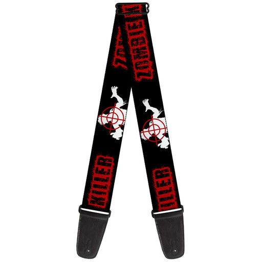 Guitar Strap - ZOMBIE KILLER Zombie Target Black White Red Guitar Straps Buckle-Down   