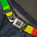 BD Wings Logo CLOSE-UP Full Color Black Silver Seatbelt Belt - Zarape4 Vertical Rasta Webbing Seatbelt Belts Buckle-Down   