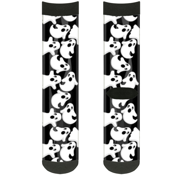 Sock Pair - Polyester - Ghosts Scattered Black White - CREW Socks Buckle-Down   