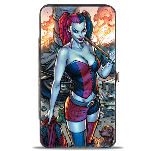 Hinged Wallet - Harley Quinn Hot in the City Pose + Battle Scene Blocks Hinged Wallets DC Comics   