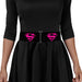 Cinch Waist Belt - Superman Shield Black Hot Pink Womens Cinch Waist Belts DC Comics   