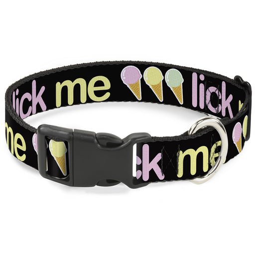 Buckle-Down Plastic Buckle Dog Collar - LICK ME Ice Cream Cones Plastic Clip Collars Buckle-Down   