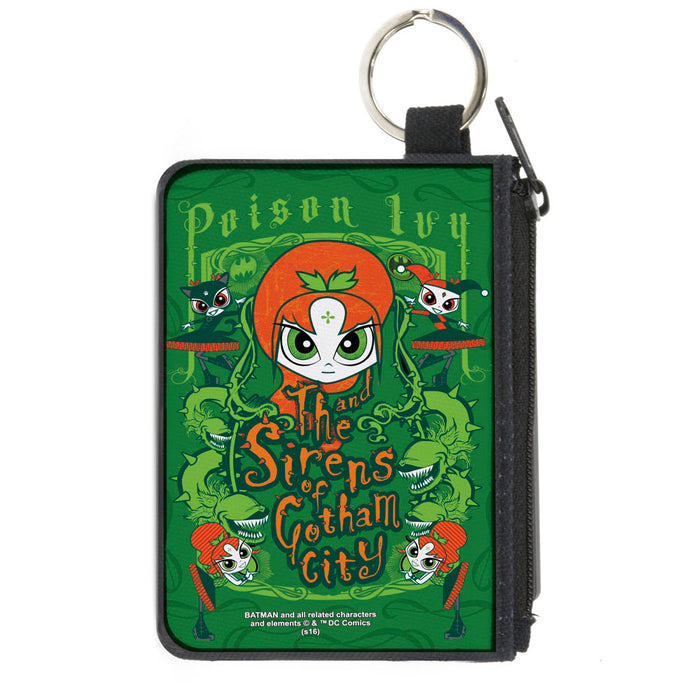 Canvas Zipper Wallet - MINI X-SMALL - Chibi POISON IVY AND THE SIRENS OF GOTHAM CITY Ivy Greens Canvas Zipper Wallets DC Comics   