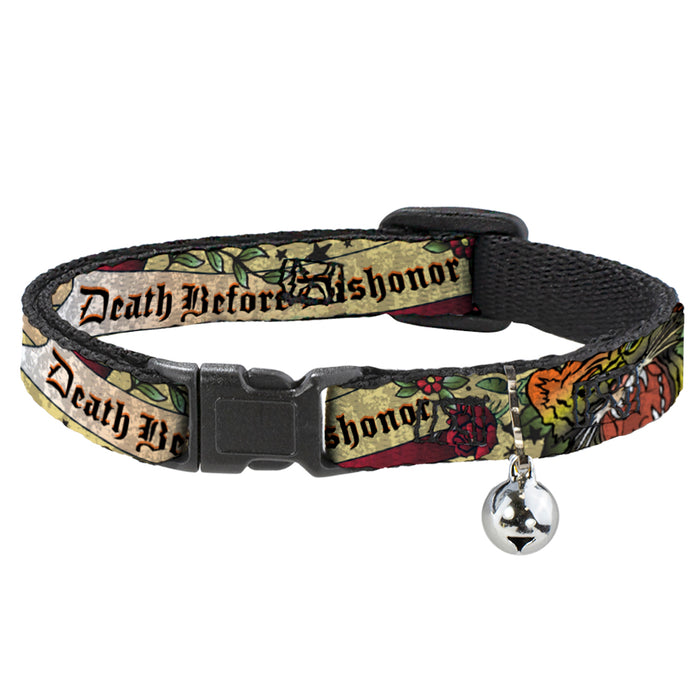 Cat Collar Breakaway - Death Before Dishonor Tan Breakaway Cat Collars Buckle-Down   