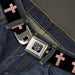 BD Wings Logo CLOSE-UP Full Color Black Silver Seatbelt Belt - Cross Repeat Black/Leopard Brown/Pink Outline Webbing Seatbelt Belts Buckle-Down   