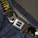 Batman Black Silver Seatbelt Belt - BATMAN w/Bat Signals & Flying Bats Yellow/Black/White Webbing Seatbelt Belts DC Comics   