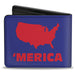 Bi-Fold Wallet - 'MERICA USA Silhouette Blue Red Bi-Fold Wallets Buckle-Down   
