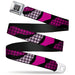 BD Wings Logo CLOSE-UP Full Color Black Silver Seatbelt Belt - Buffalo Plaid Abstract White/Black/Fuchsia Webbing Seatbelt Belts Buckle-Down   