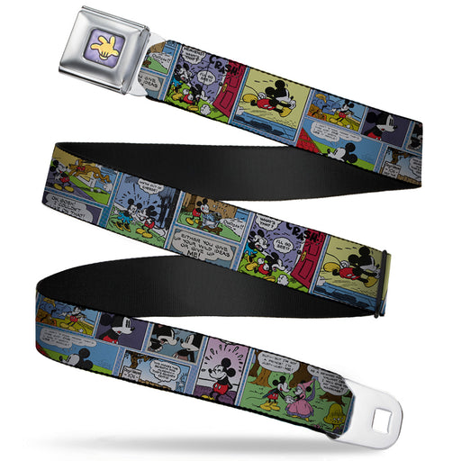 Mickey's Glove Purple Rays Full Color Seatbelt Belt - Mickey & Minnie Comic Strip Webbing Seatbelt Belts Disney   