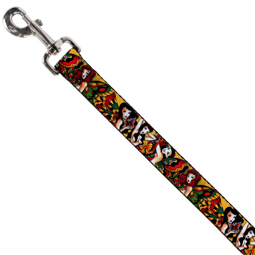 Dog Leash - TJ-Butterfly Girl Dog Leashes Tattoo Johnny   