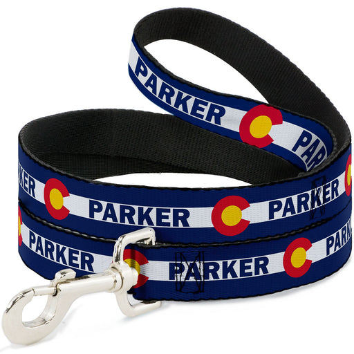 Dog Leash - Colorado PARKER Flag Blue/White/Red/Yellow Dog Leashes Buckle-Down   