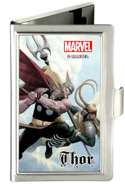 MARVEL UNIVERSE Business Card Holder - SMALL - THOR Battling Loki Pose Clouds FCG Business Card Holders Marvel Comics   