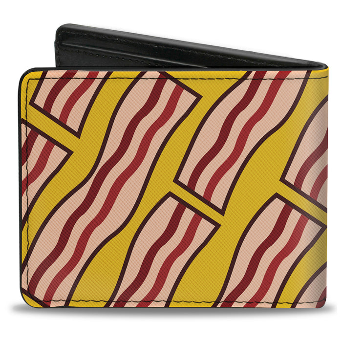 Bi-Fold Wallet - Bacon Cartoon Yellow Bi-Fold Wallets Buckle-Down   