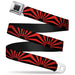 BD Wings Logo CLOSE-UP Full Color Black Silver Seatbelt Belt - Rising Sun Red/Black Webbing Seatbelt Belts Buckle-Down   