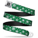 BD Wings Logo CLOSE-UP Full Color Black Silver Seatbelt Belt - Snowflakes Green/White Webbing Seatbelt Belts Buckle-Down   