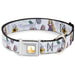 Disney Princess Crown Full Color Golds Seatbelt Buckle Collar - Rapunzel Castle and Pascual Pose with Script and Flowers White/Purples Seatbelt Buckle Collars Disney   