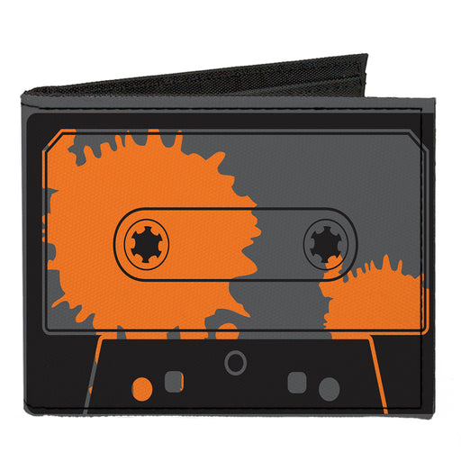 Canvas Bi-Fold Wallet - Cassette Splatter Gray Orange Canvas Bi-Fold Wallets Buckle-Down   