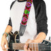 Guitar Strap - Six Sugar Skulls Multi Color Guitar Straps Thaneeya McArdle   