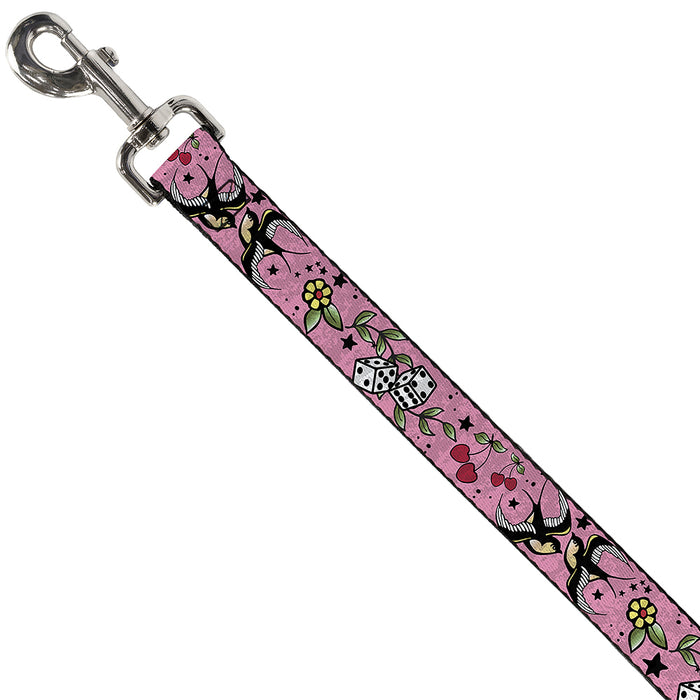 Dog Leash - Lucky CLOSE-UP Pink Dog Leashes Buckle-Down   