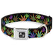 Buckle-Down Seatbelt Buckle Dog Collar - Multi Marijuana Leaves Black/Multi Color Seatbelt Buckle Collars Buckle-Down   