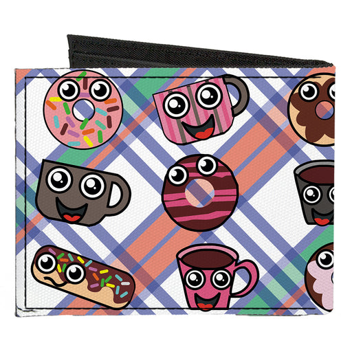 Canvas Bi-Fold Wallet - Donuts & Coffee Cartoon Canvas Bi-Fold Wallets Buckle-Down   