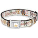 Disney Princess Crown Full Color Golds Seatbelt Buckle Collar - Pocahontas and Meeko Compass Pose with Script and Leaves Beige Seatbelt Buckle Collars Disney   