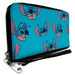 Women's PU Zip Around Wallet Rectangle - Lilo & Stitch Stitch Expressions Scattered Blue Clutch Zip Around Wallets Disney   