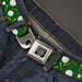 BD Wings Logo CLOSE-UP Full Color Black Silver Seatbelt Belt - Golf Balls/Tees Scattered Green/Multi Color Webbing Seatbelt Belts Buckle-Down   