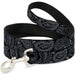 Dog Leash - Bandana/Skulls Black/Silver Dog Leashes Buckle-Down   