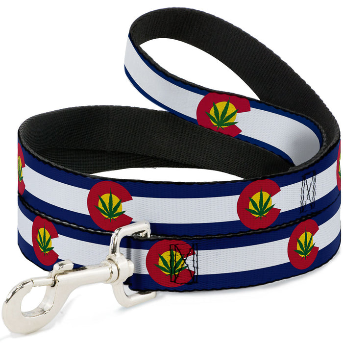 Dog Leash - Colorado Flag/Marijuana Leaf Dog Leashes Buckle-Down   
