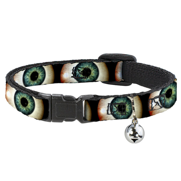 Cat Collar Breakaway - Vivid Blue Eyeball Black Breakaway Cat Collars Buckle-Down   