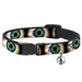 Cat Collar Breakaway - Vivid Blue Eyeball Black Breakaway Cat Collars Buckle-Down   