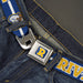 RIVERDALE "R" Logo Full Color Blue White Yellow Seatbelt Belt - RIVERDALE/Bulldog Mascot Stripe Blue/White/Yellow Webbing Seatbelt Belts Riverdale   