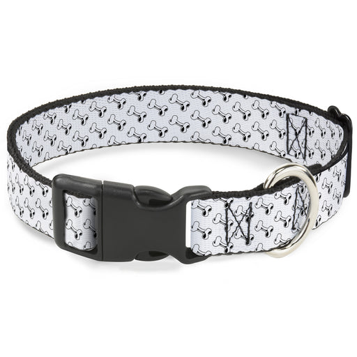 Plastic Clip Collar - Dog Bone White/Black Plastic Clip Collars Buckle-Down   