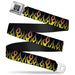 BD Wings Logo CLOSE-UP Full Color Black Silver Seatbelt Belt - Flames Black/Yellow/Orange Webbing Seatbelt Belts Buckle-Down   