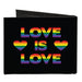 Canvas Bi-Fold Wallet - LOVE IS LOVE Heart Black Rainbow Canvas Bi-Fold Wallets Buckle-Down   