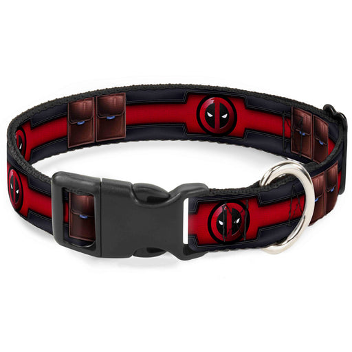 Plastic Clip Collar - Deadpool Utility Belt Logo/Pockets Black/Reds/Browns Plastic Clip Collars Marvel Comics   