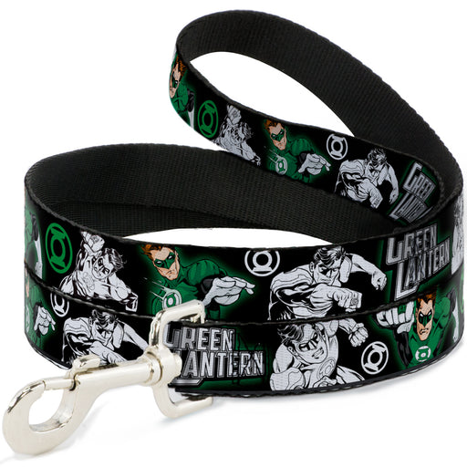 Dog Leash - GREEN LANTERN/Logo Collage Weathered Greens Dog Leashes DC Comics   