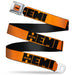 HEMI 426 Logo Full Color Orange Black Seatbelt Belt - HEMI 426 Logo Repeat Orange/Black Webbing Seatbelt Belts Hemi   