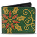 Bi-Fold Wallet - Holiday Holly Green Gold Red Bi-Fold Wallets Buckle-Down   