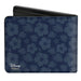 Bi-Fold Wallet - Stitch Winking Pose Tropical Flora Blues Bi-Fold Wallets Disney   